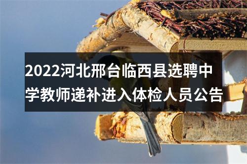 2022河北邢台临西县选聘中学教师递补进入体检人员公告 图片
