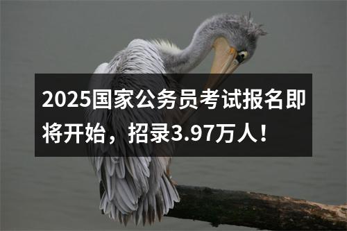2025国家公务员考试报名即将开始，招录3.97万人！ 图片