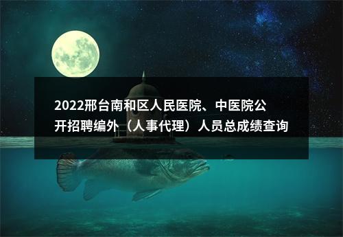 2022邢台南和区人民医院、中医院公开招聘编外（人事代理）人员总成绩查询及体检公告 图片