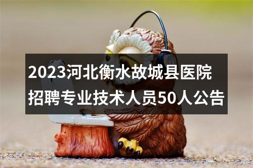 2023河北衡水故城县医院招聘专业技术人员50人公告 图片